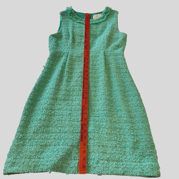 Kate Spade New York Sleeveless Tweed Textured Sheath Dress Size 12 Teal - Picture 9 of 16